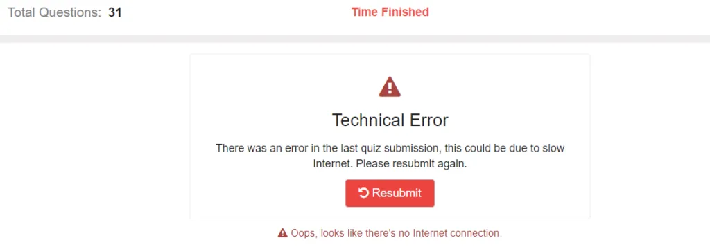 Resubmit Quiz